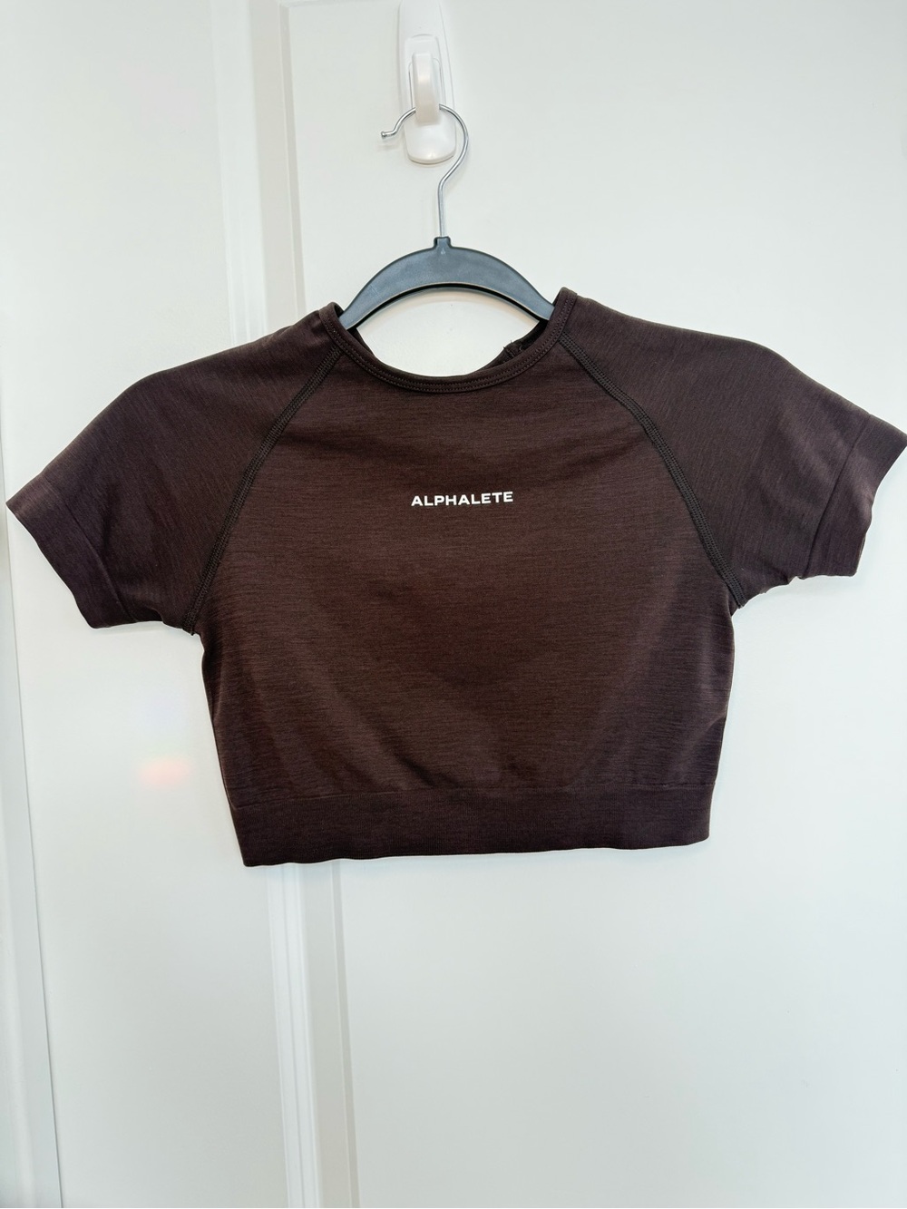 Alphalete Dark Brown Cropped Crew Tee